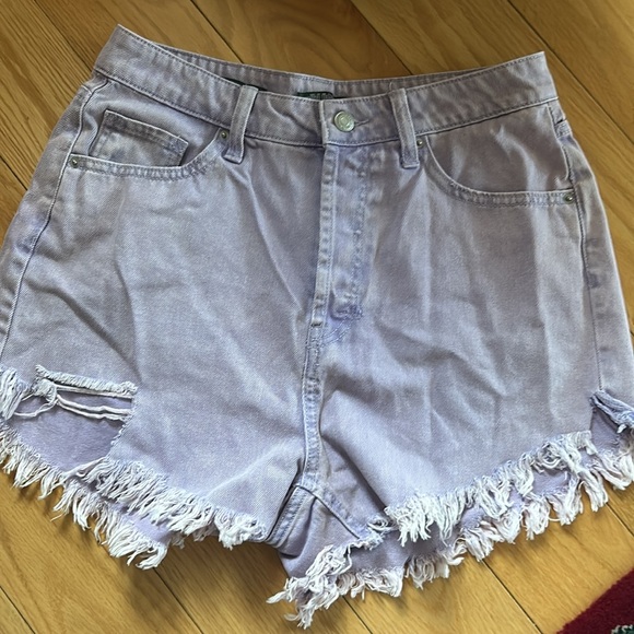 Wild Fable Highest Rise Lilac Distressed Denim Shorts EUC - Picture 12 of 12